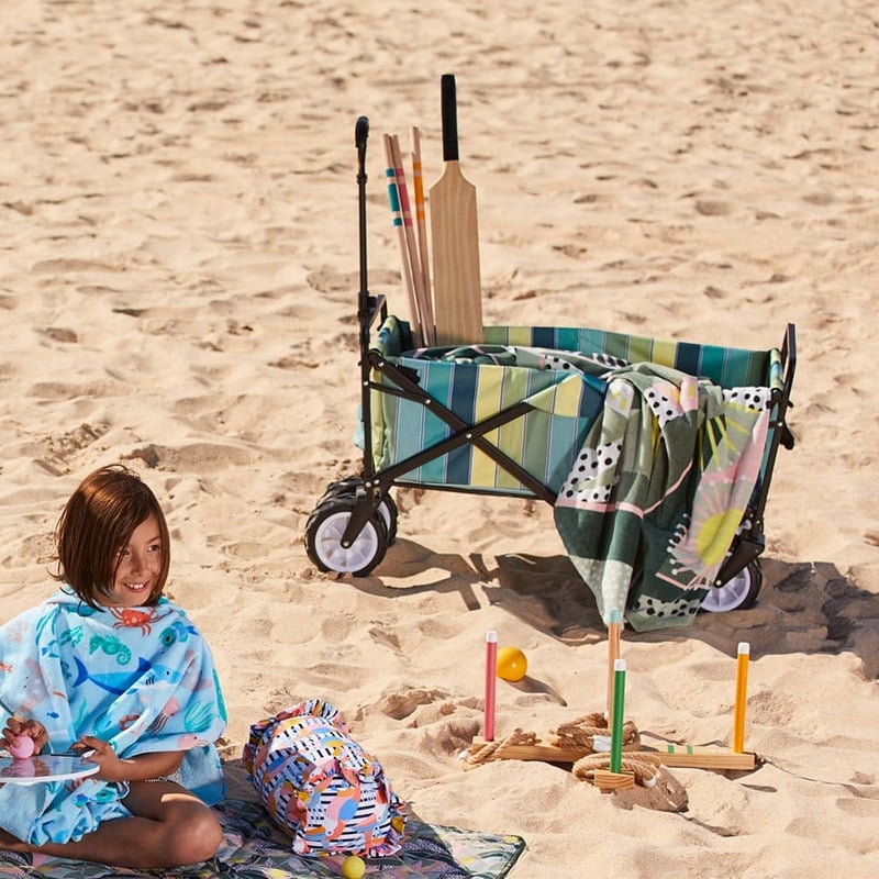 Native Flora Greens Velour Beach Towel