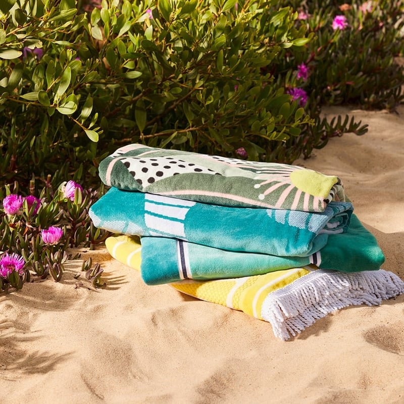 Limonata Yellow Velour Beach Towel