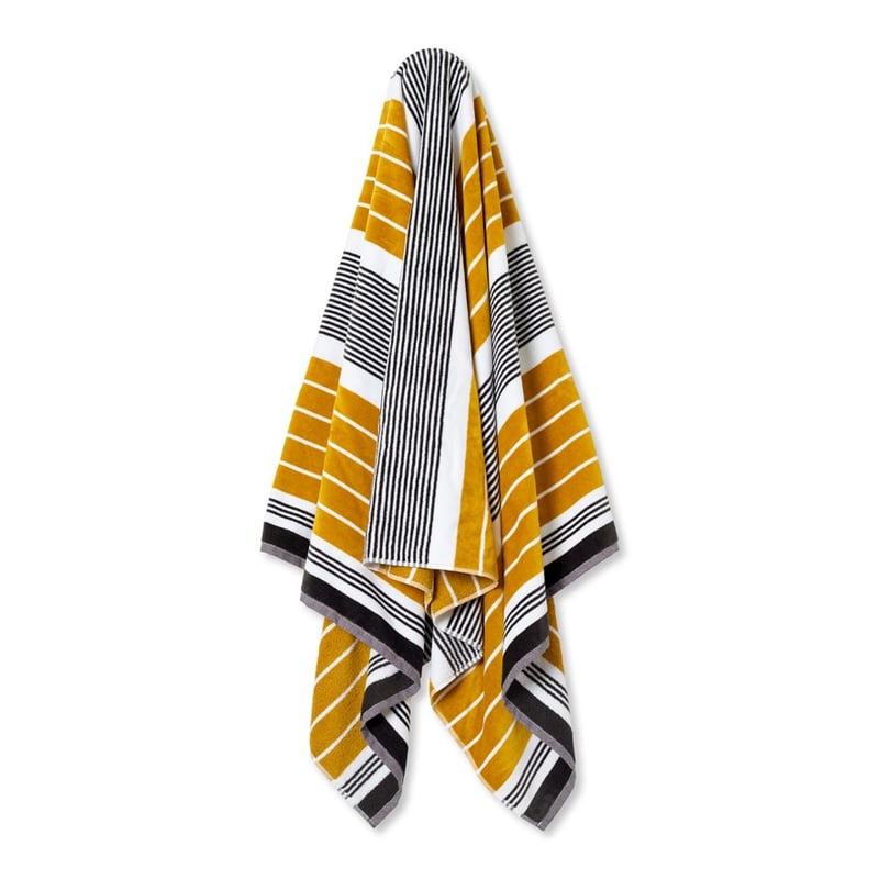 Seaport Mustard Velour Beach Towel