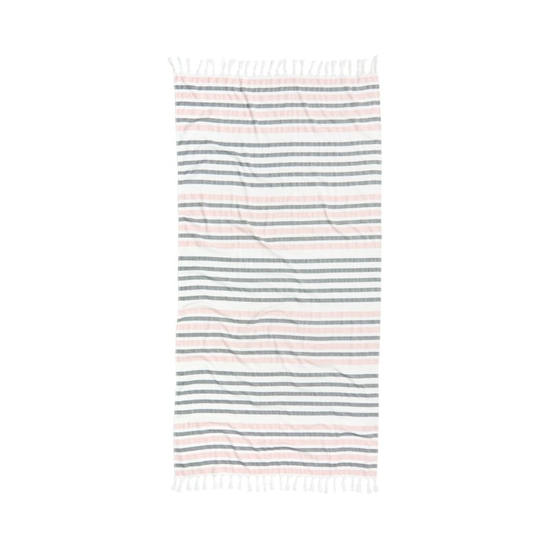 European Turkish Antalya Soft Pink Stripe Beach Towel