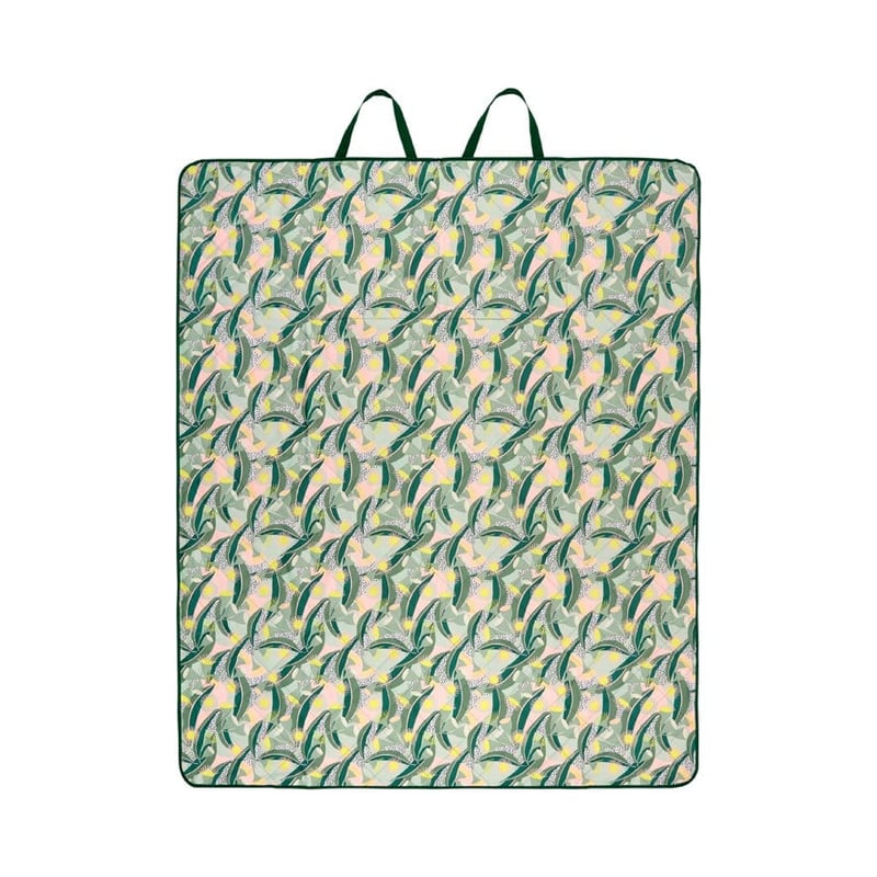 Native Floral Greens Large Picnic Rug