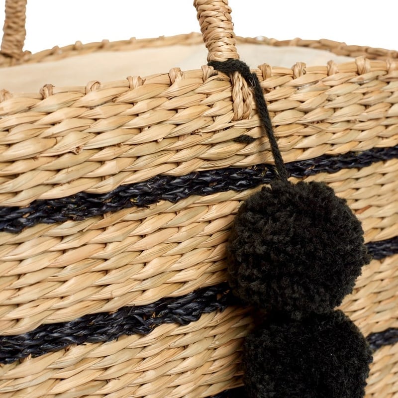 Seagrass Natural & Pattern Beach Bag