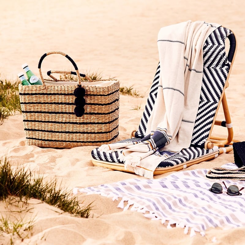 Seagrass Natural & Pattern Beach Bag