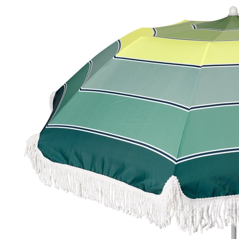 Aruba Stripe Teal Beach Umbrella