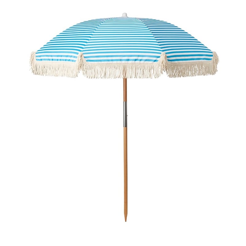 Holiday Aqua & White Beach Umbrella