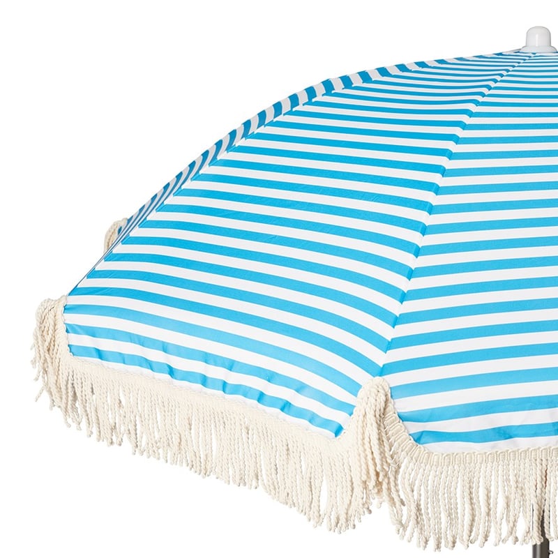 Holiday Aqua & White Beach Umbrella