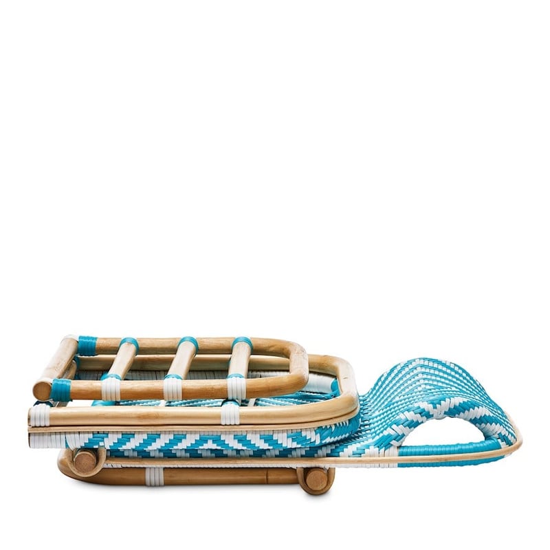 Boho Natural Aqua and White Beach Chair 