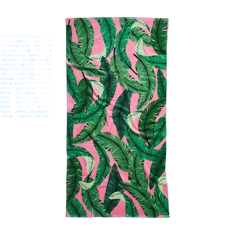Standard Velour Beach Towel Banana Leaves