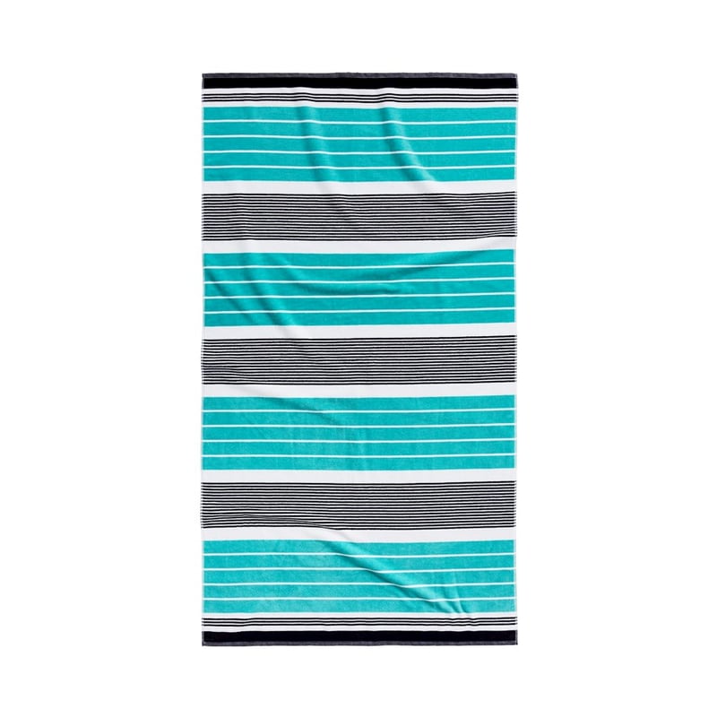 Seaport Aqua Velour Beach Towel  