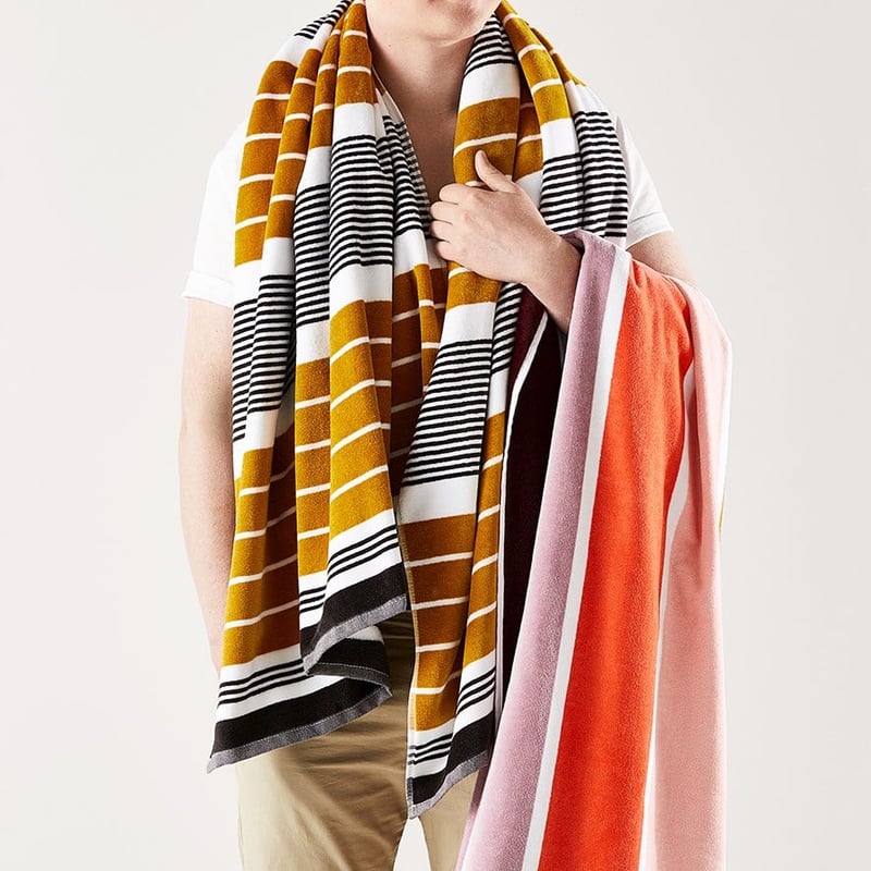 Seaport Mustard Velour Beach Towel  