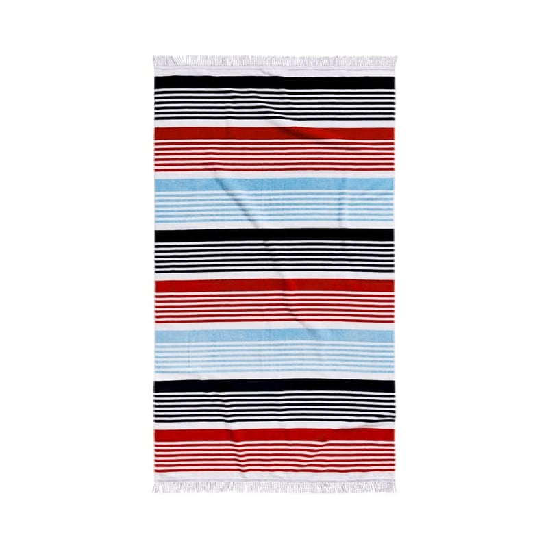 Regatta Red Stripe Velour Beach Towel  