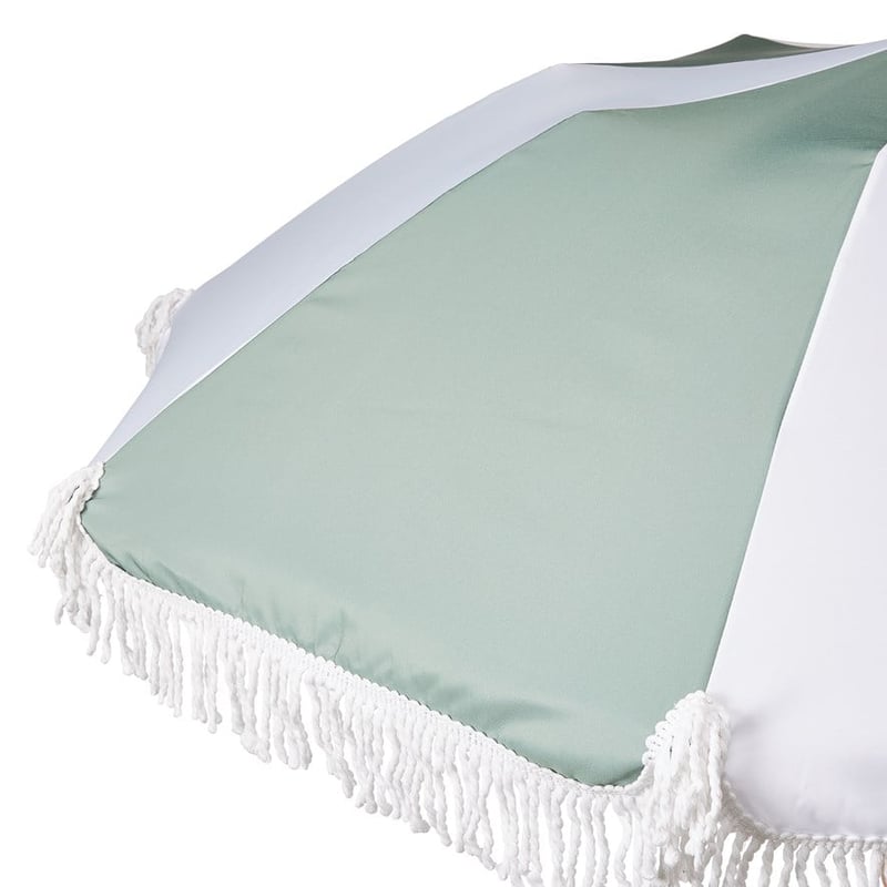 Sage and White Beach Umbrella