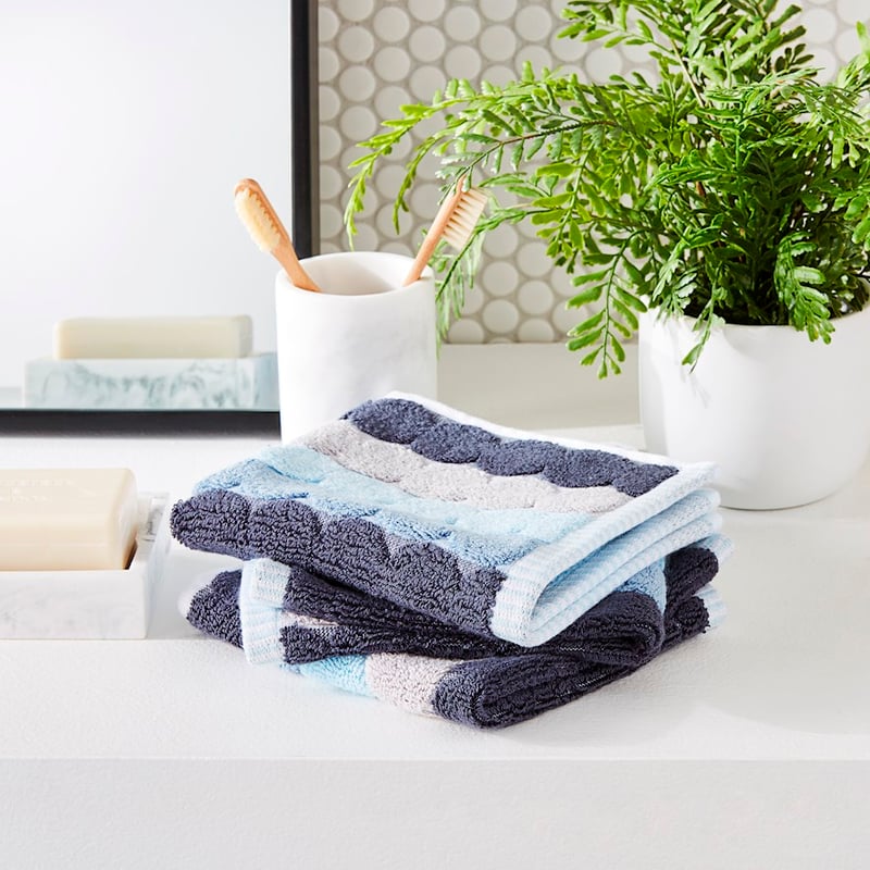Arena Blues Multi Geo Stripe Towel Range 