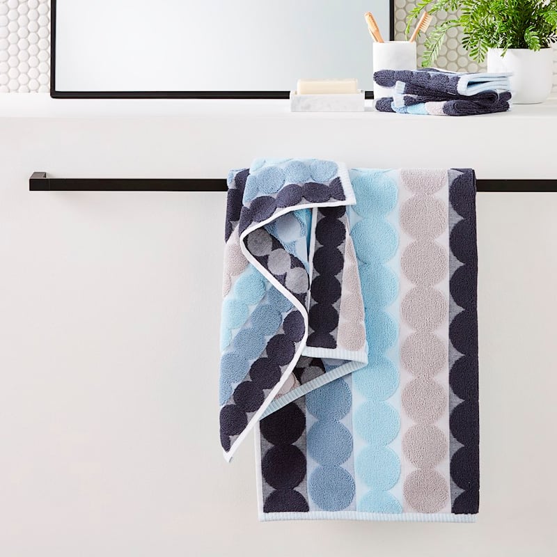 Arena Blues Multi Geo Stripe Towel Range 
