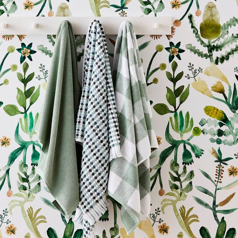 Gingham Eucalyptus Towel Range  