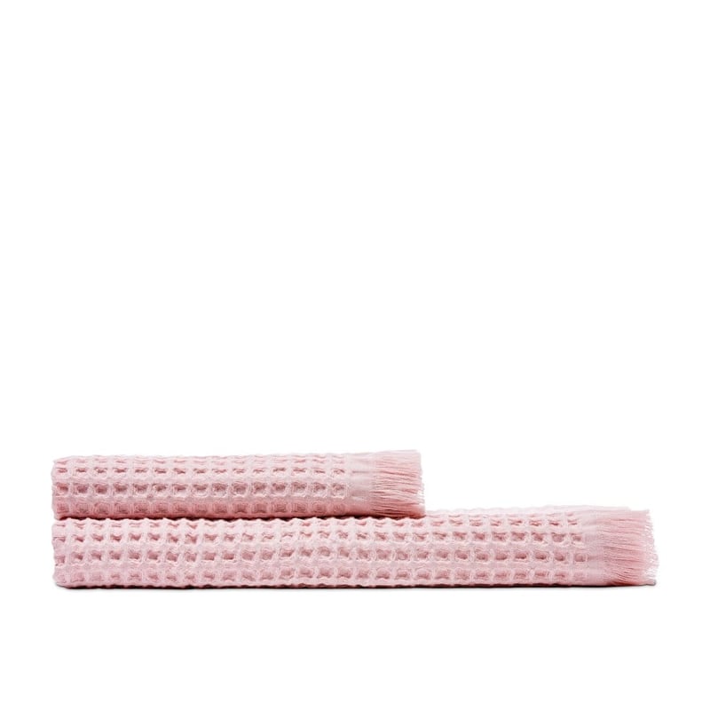 European Waffle Dusty Pink Marle Turkish Cotton Towel Range