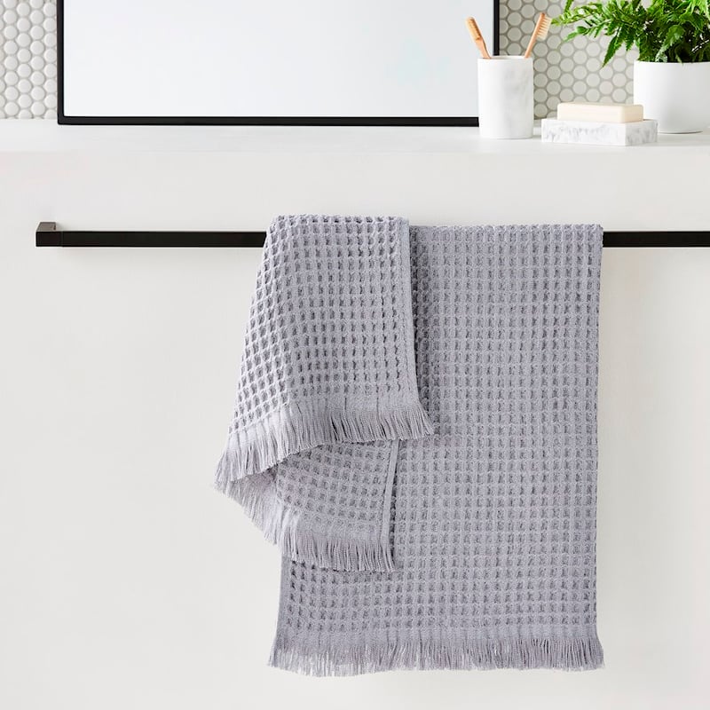 European Waffle Grey Marle Turkish Cotton Towel Range
