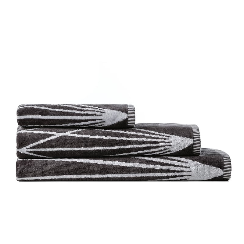 Linear Velour Towels Coal Silver