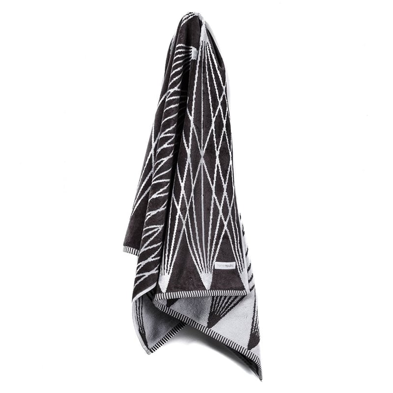 Linear Velour Towels Coal Silver