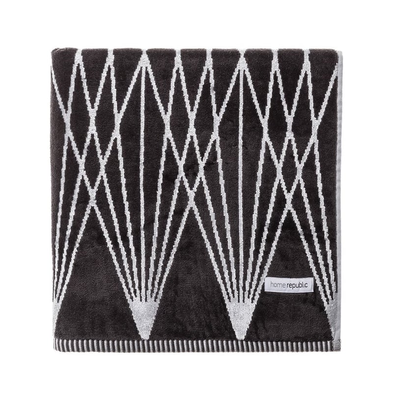 Linear Velour Towels Coal Silver