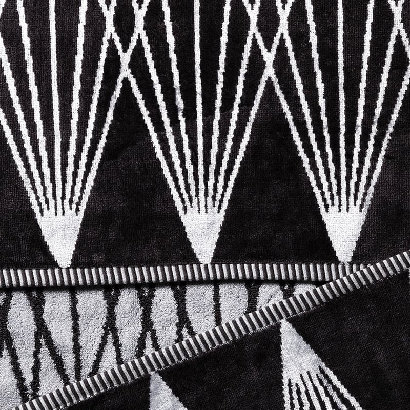 Linear Velour Towels Coal Silver