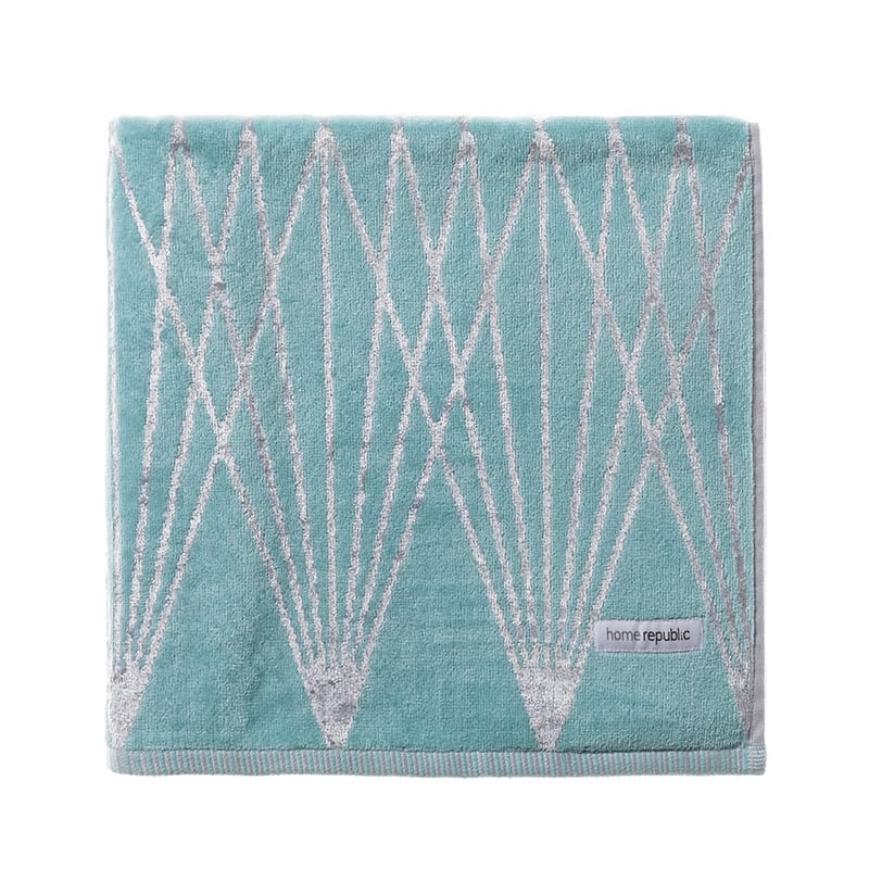 Linear Velour Towels Peppermint Silver