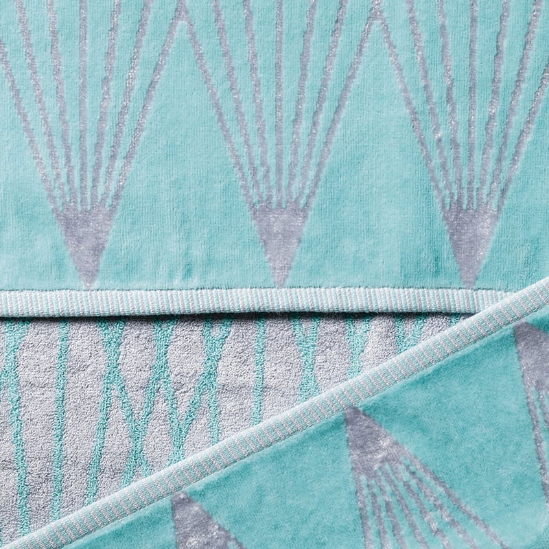 Linear Velour Towels Peppermint Silver