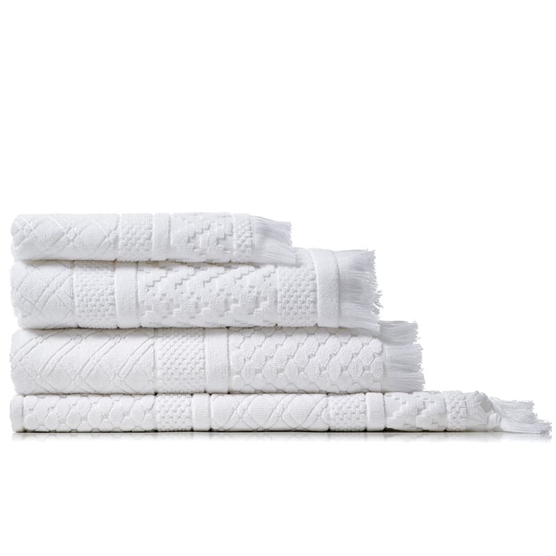 European Collection Turin Textured Towels Snow