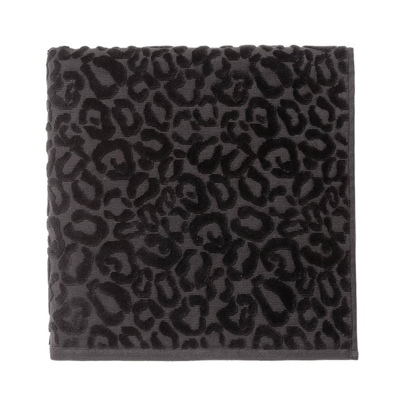 Leopard Textured Dark Coal Towel 