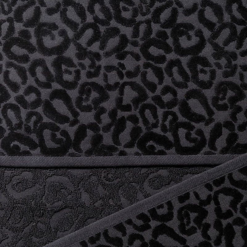 Leopard Textured Dark Coal Towel 