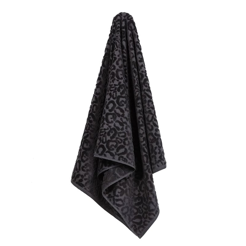 Leopard Textured Dark Coal Towel 