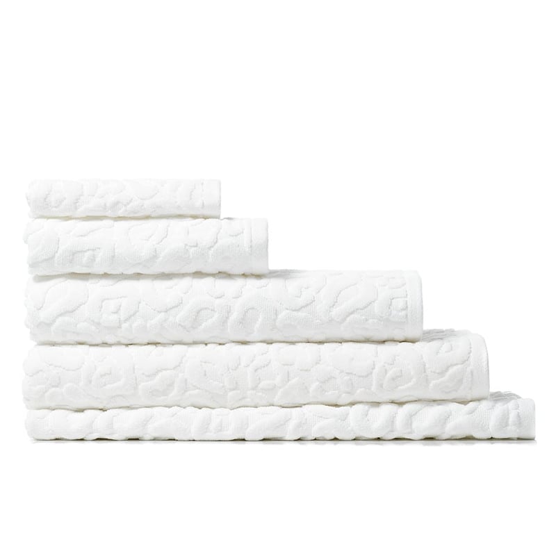 Leopard Textured White Towel 