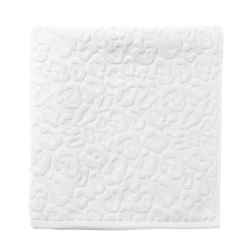 Leopard Textured White Towel 