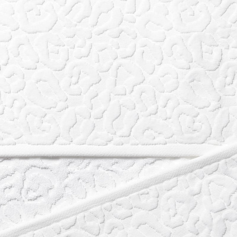 Leopard Textured White Towel 