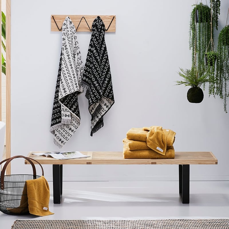 Tribeca Velour Towel Natural Black 