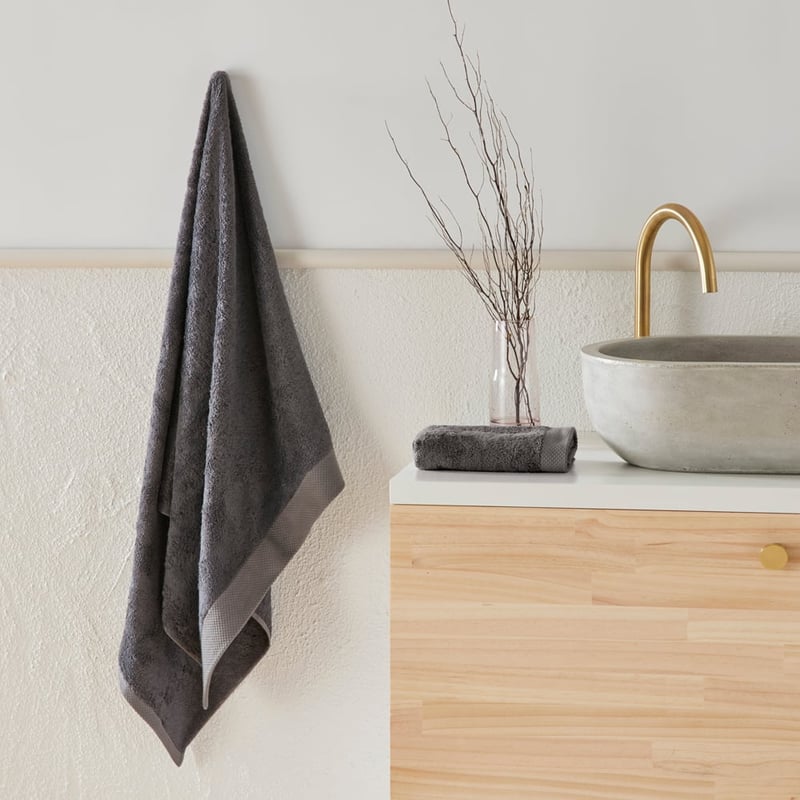 Navara Coal Solid Bamboo Cotton Towel Range