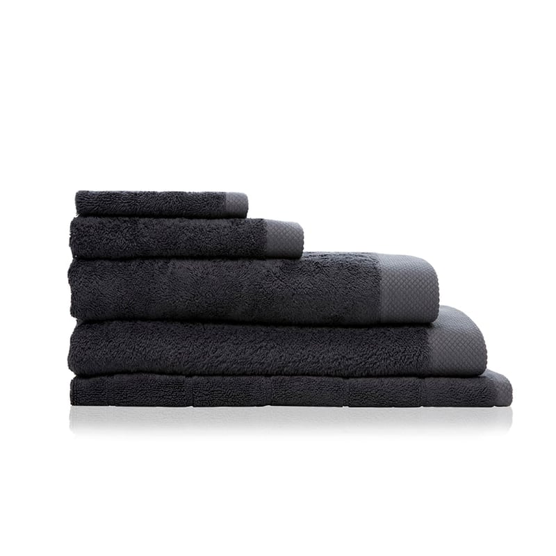 Navara Coal Solid Bamboo Cotton Towel Range