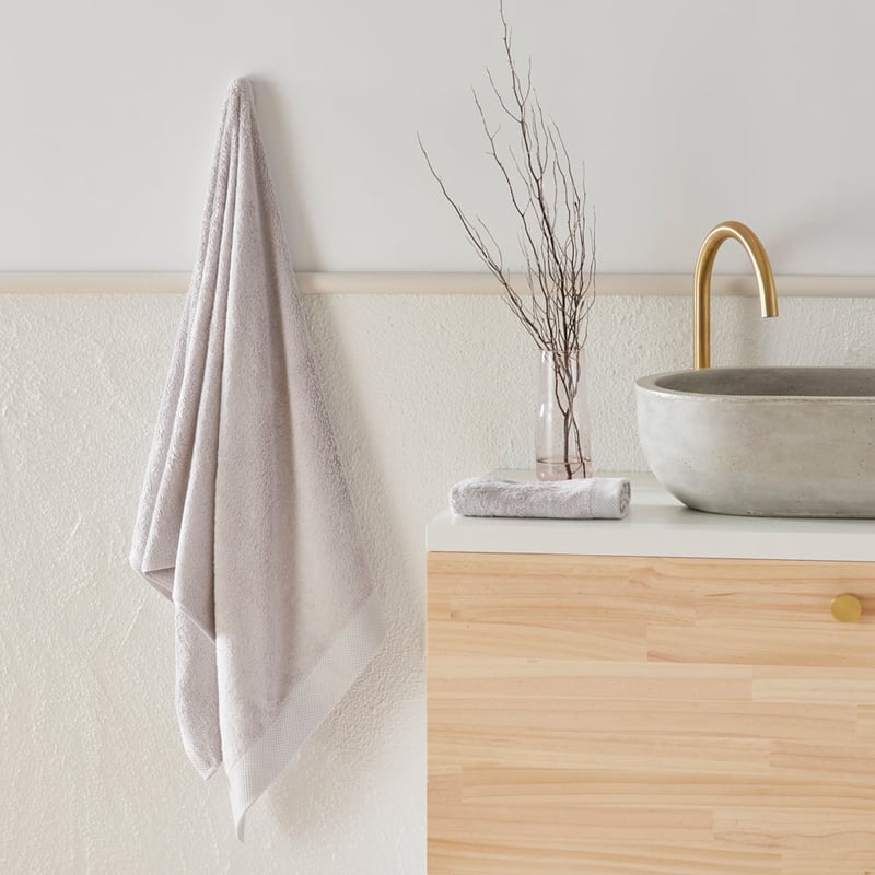 Navara Dove Grey Solid Bamboo Cotton Towel Range