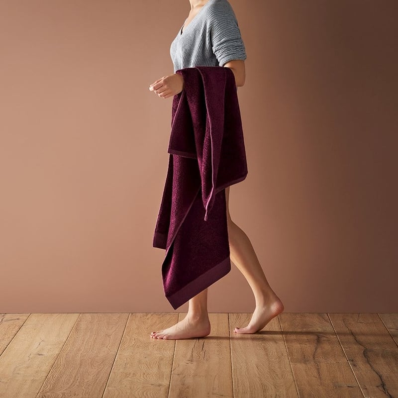 Navara Plum Solid Bamboo Cotton Towel Range
