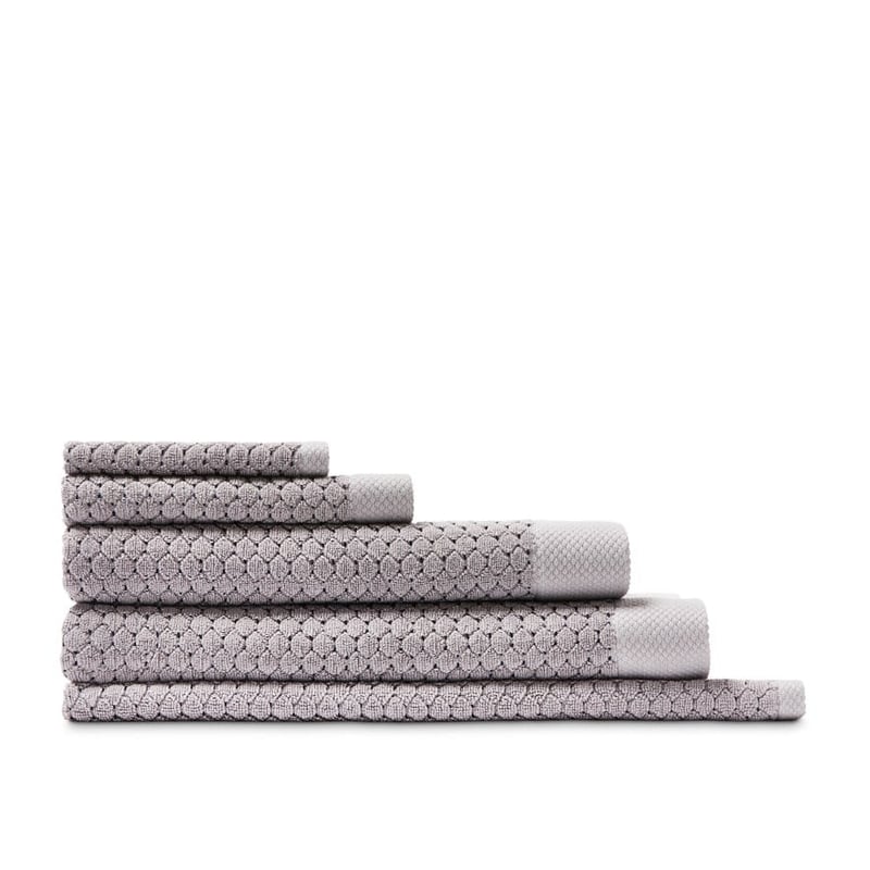 Navara Dove Grey Textured Bamboo Cotton Towel Range