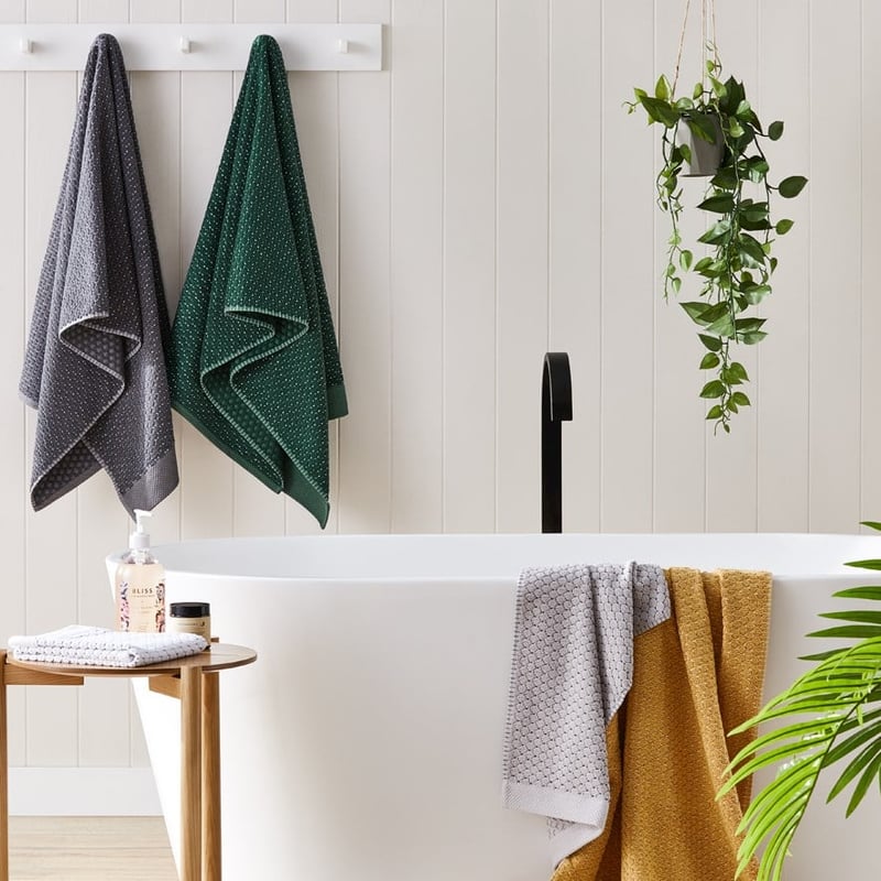 Navara Dove Grey Textured Bamboo Cotton Towel Range