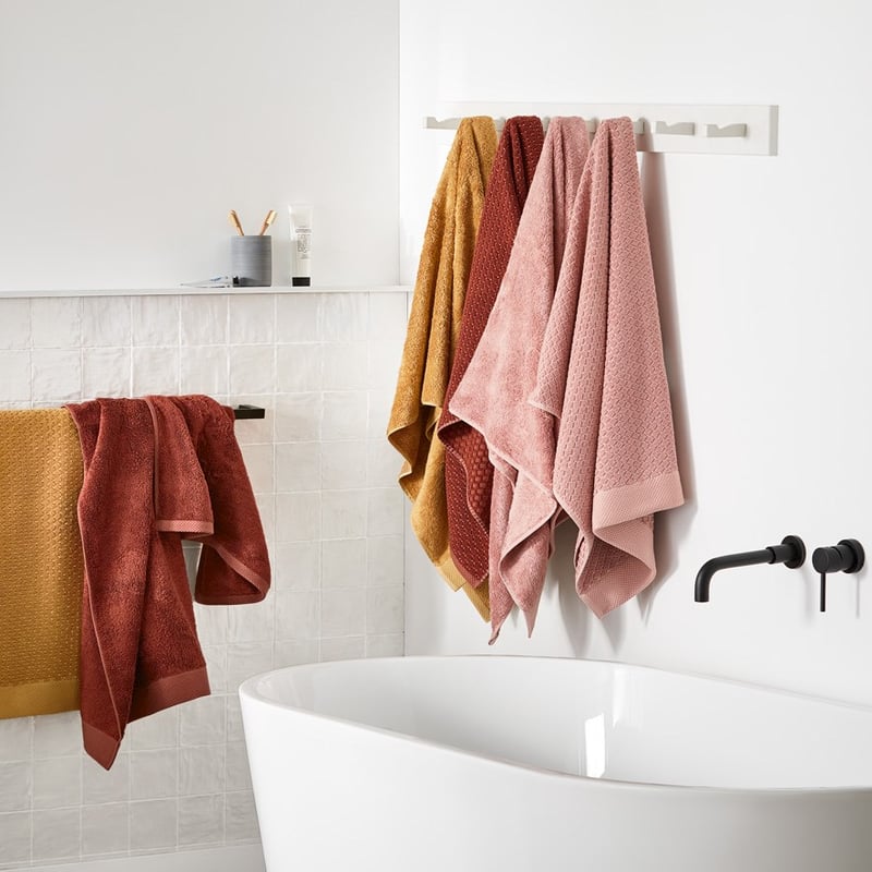 Navara Mahogany Textured Bamboo Cotton Towel Range
