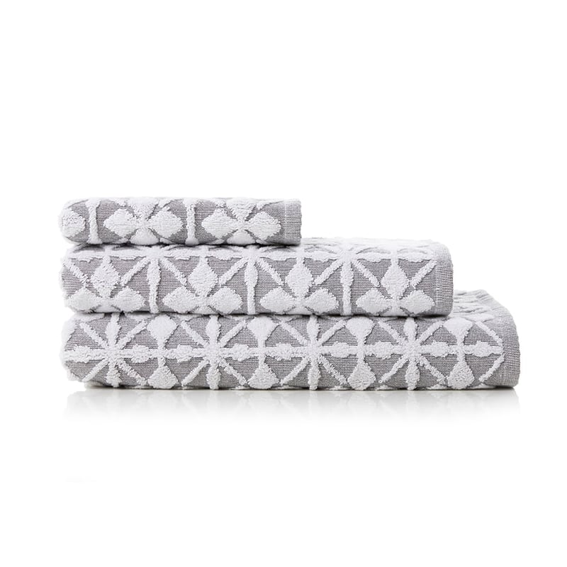 Marrakesh Textured White & Grey Towels