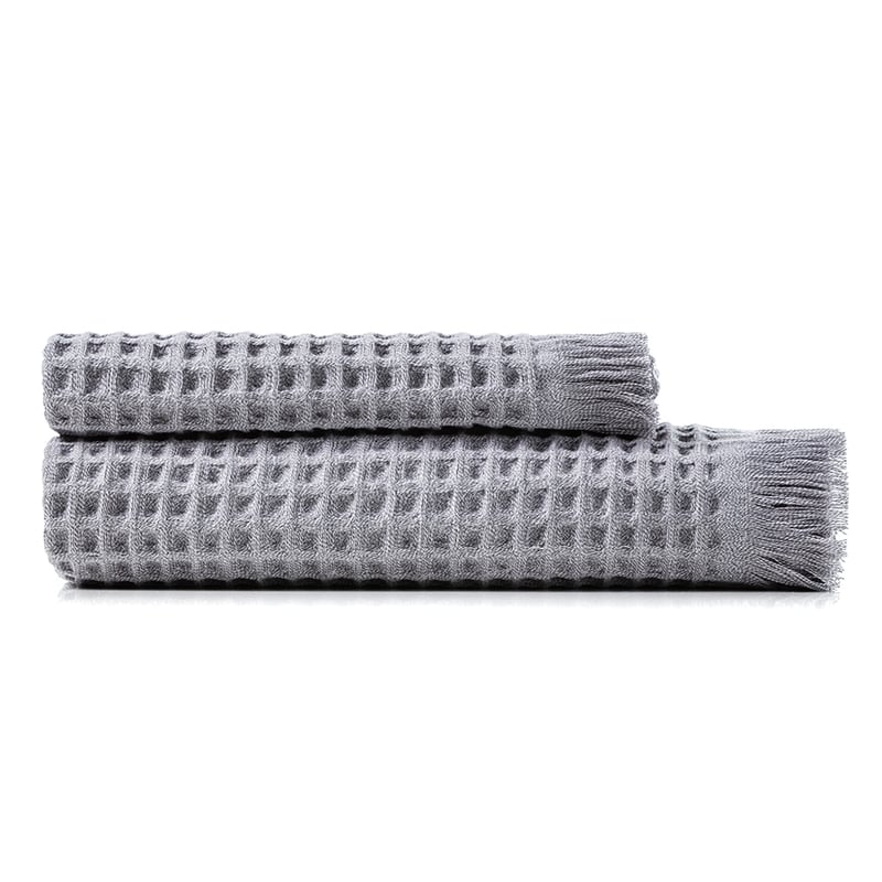 European Turkish Cotton Waffle Towels Silver Marle