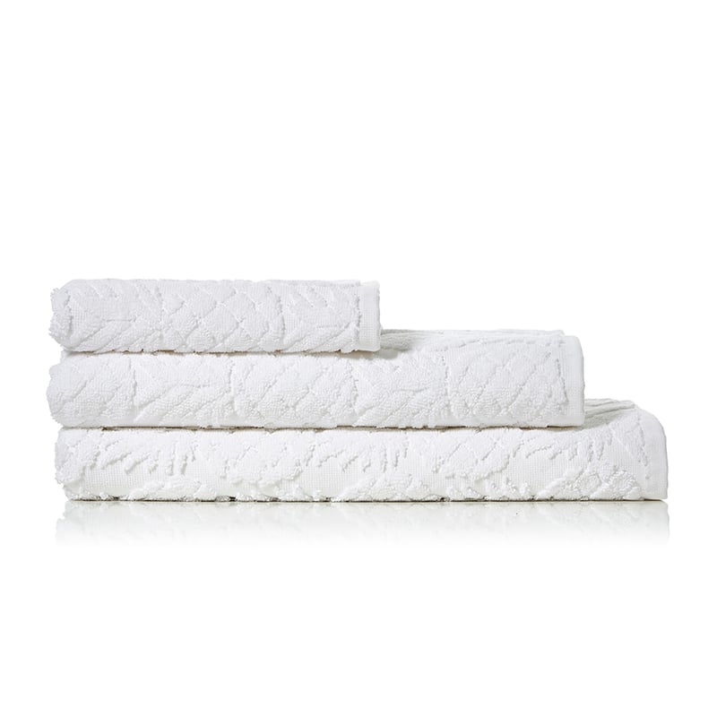 Pina Colada Textured Towels White