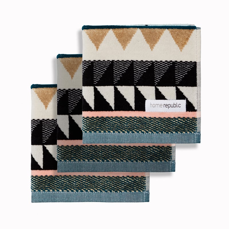 Zanzibar Velour Gold Luxe Pack of 3 Face Washer Towels