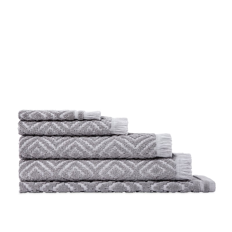 Baroque Textured Towel Range in Cloud Grey 