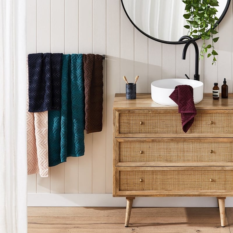 Mimosa Chocolate Textured Towel Range