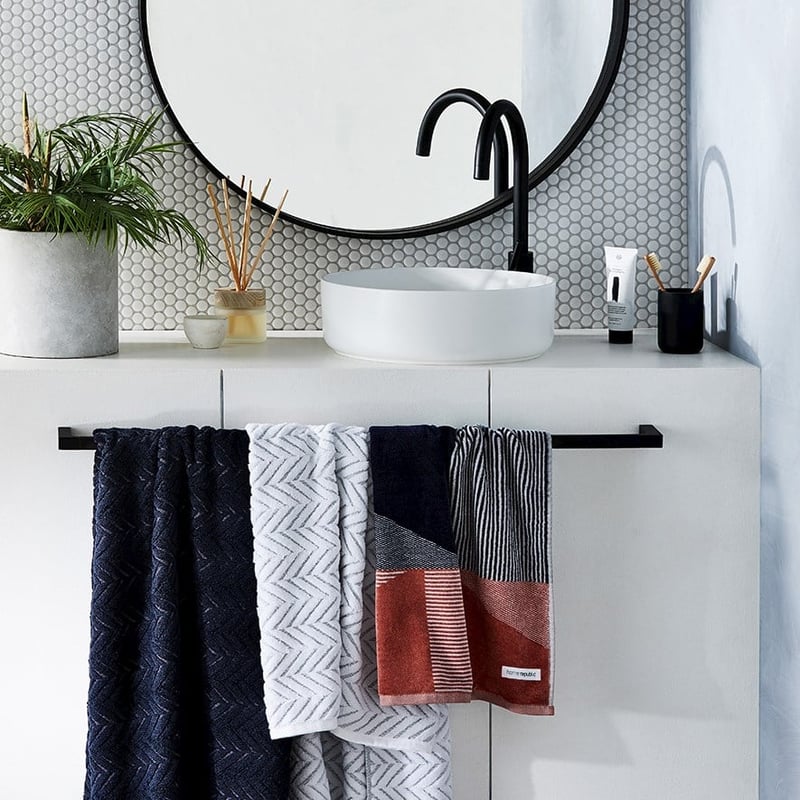 Mimosa Navy Textured Towel Range