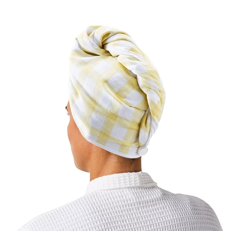Pear Check Hair Towel Wrap